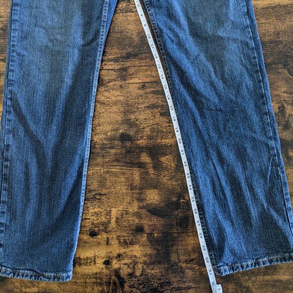 NWT Eddie Bauer H2Low Flex Flannel-Lined Slate Blue Jeans 33/32 - Picture 3 of 7